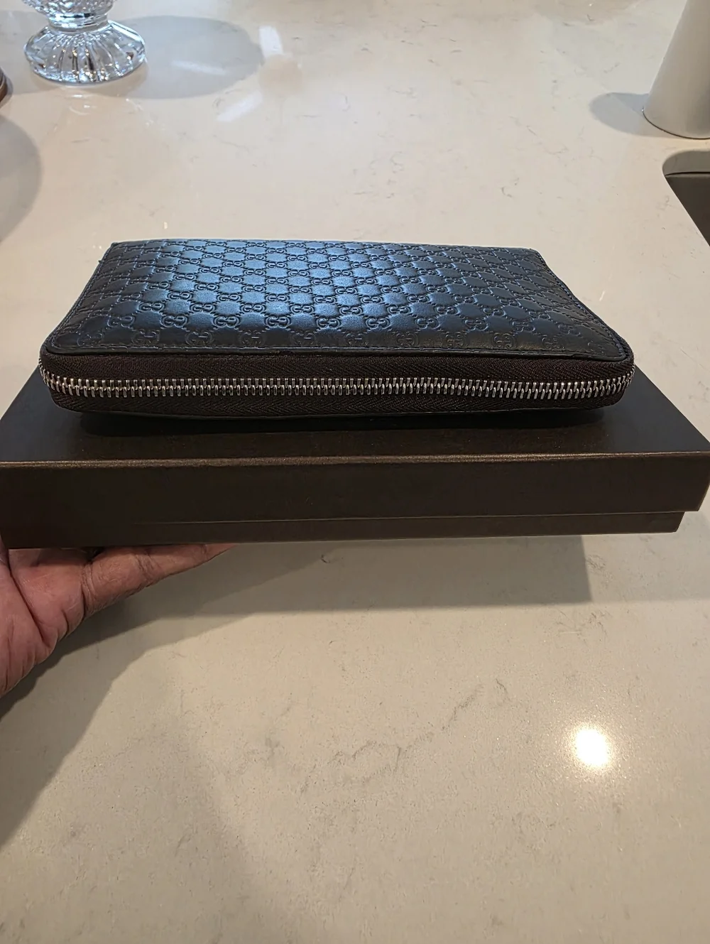Gucci Microguccissima Large Zip Around Organizer Wallet in Black - Picture 3 of 12